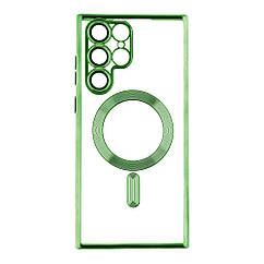 Чохол TPU Metallic Full Camera with Magsafe для Samsung Galaxy S22 Ultra 5G (S908) Колір Green