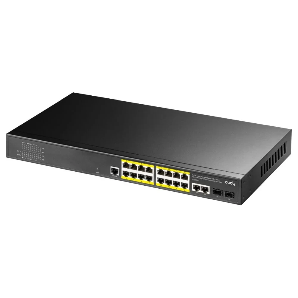 PoE-комутатор 21-портовий керований L2 Cudy GS2018PS2-200W гігабітний з 16 портами PoE, 200W (73-00539)