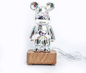 Світильник LED 3D Bearbrick світлодіодний  нічник Ведмедик 23 см USB живлення