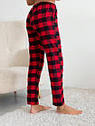 Жіночі штани COSY з фланелі клітина червоно-чорна