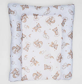 Сповивальний матрац на дитячий комод пеленатор з бортами синтепон знімний 70*55 см BST Ведмедики на місяці