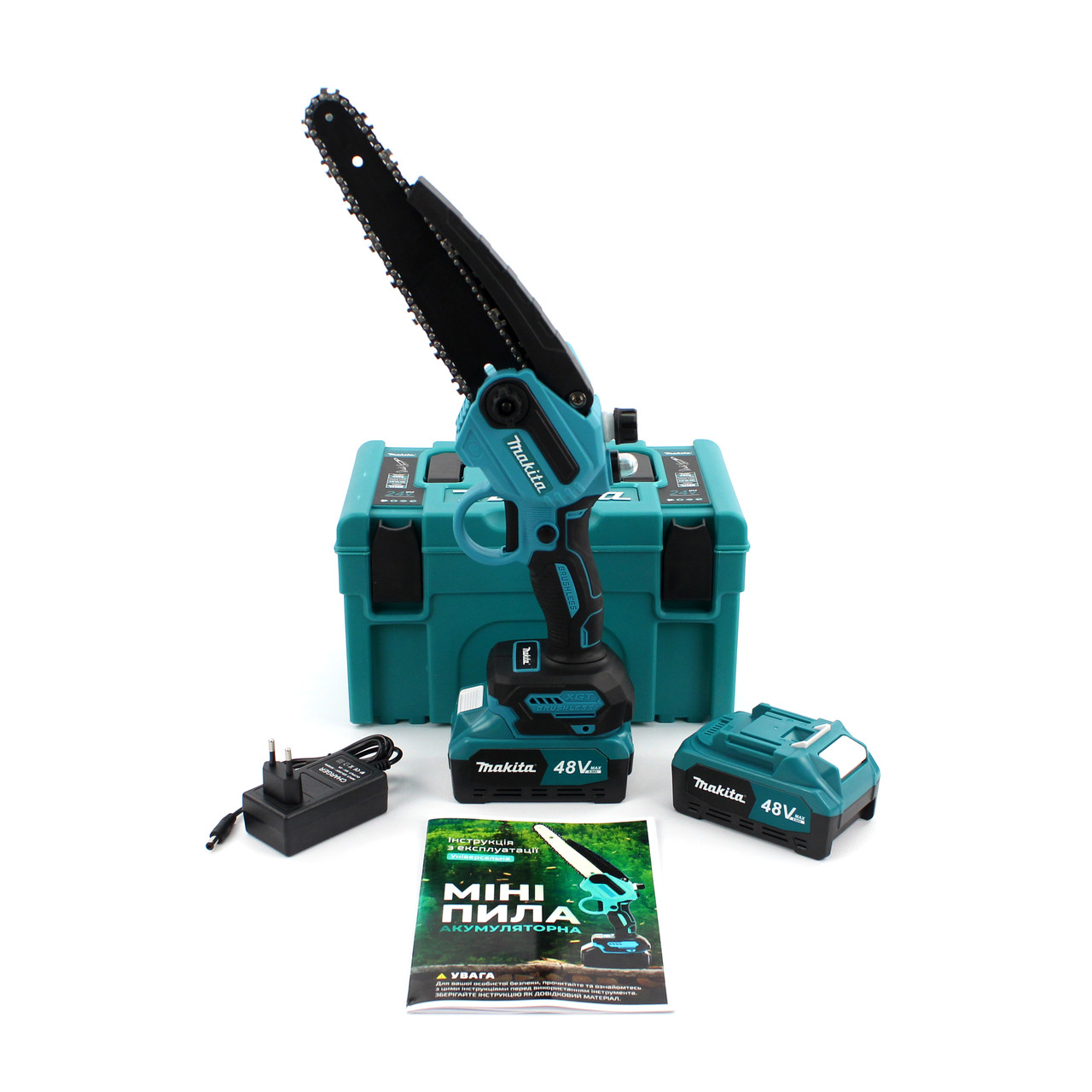 Акумуляторна міні-пила Makita DUC155HN-8 (48V, 6AH, шина 20 см) з напівавтоматичним змащенням ланцюга