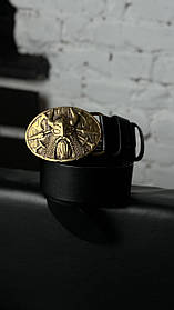 Шкіряні ремені ручної роботи "Вікінг" Чорний | Подарунок чоловікові, братові, куму на День Народження