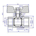 Кран кульовий 1/2" вв жб (газовий) ANGO (Pn 40) BRAS 59, фото 3