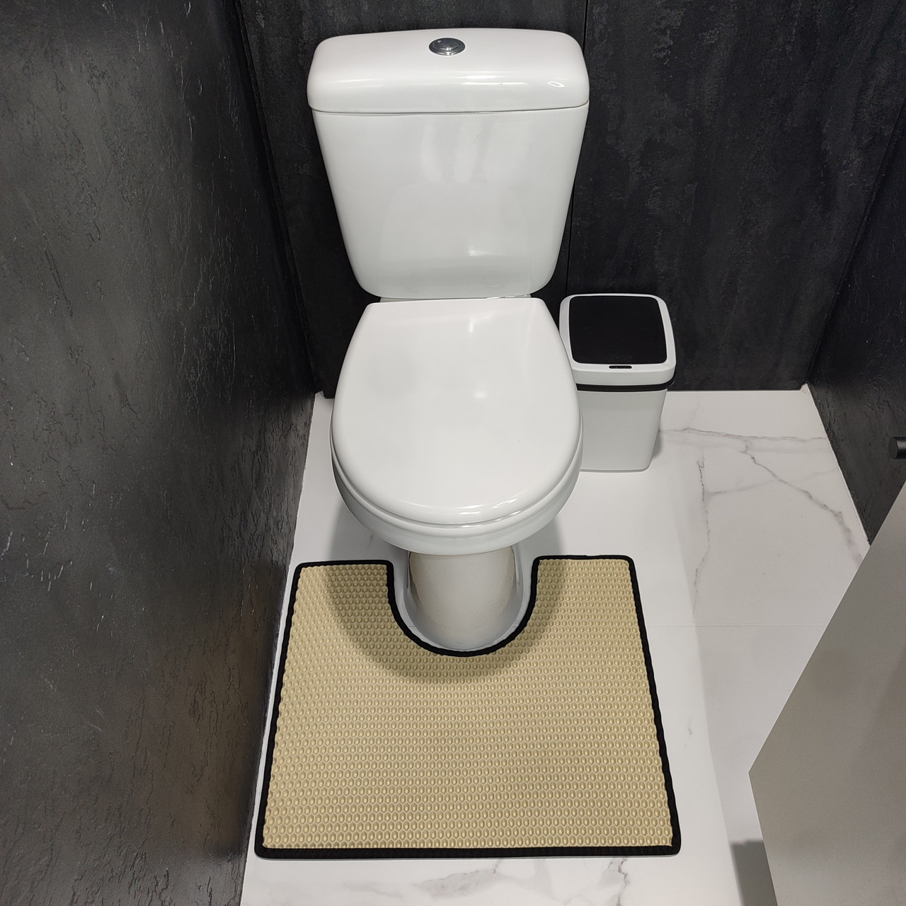 Килимок під унітаз та ванну ЄВА біла сота, фото 1