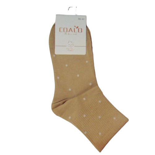 Шкарпетки бавовна в горошок Coalo 36-41 бежеві 7516, фото 1