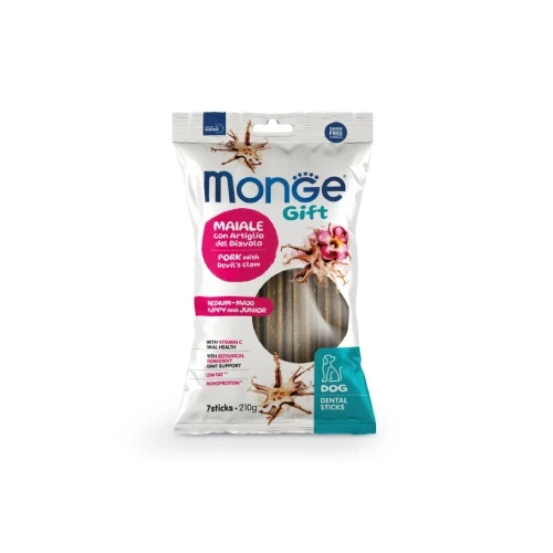 Ласощі для цуценят Monge (Монж) Gift Dog Puppy and Junior Medium & Maxi зі свининою 210 гр 12 шт