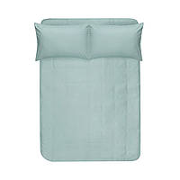 Простирадло на резинці з наволочками сатин premium Lotus Home - Leona ментоловий 160*200+50*70 (2)