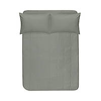 Простирадло на резинці з наволочками сатин premium Lotus Home - Leona хакі 180*200+50*70 (2)