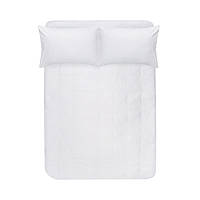 Простирадло на резинці з наволочками сатин premium Lotus Home - Leona білий 180*200+50*70 (2)