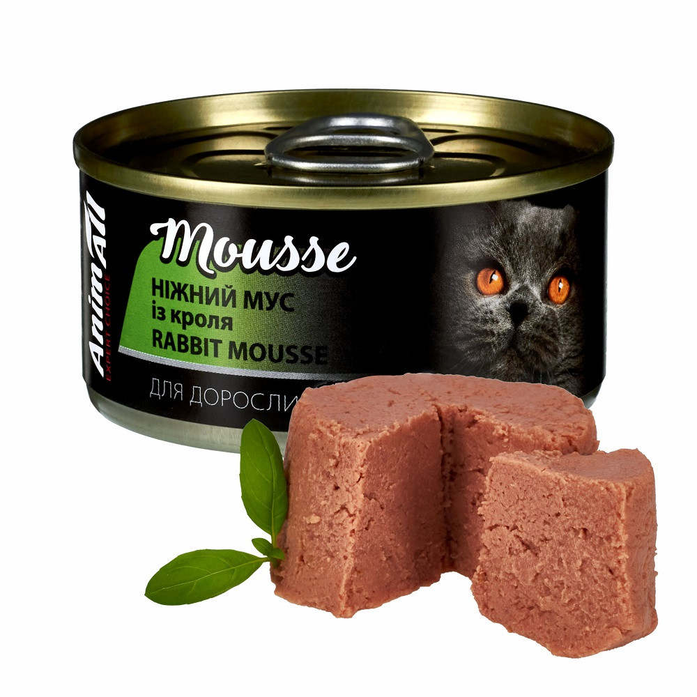 АнімАлл вологий корм для котів Ніжний мус з кролика, 80 г. (*), фото 1