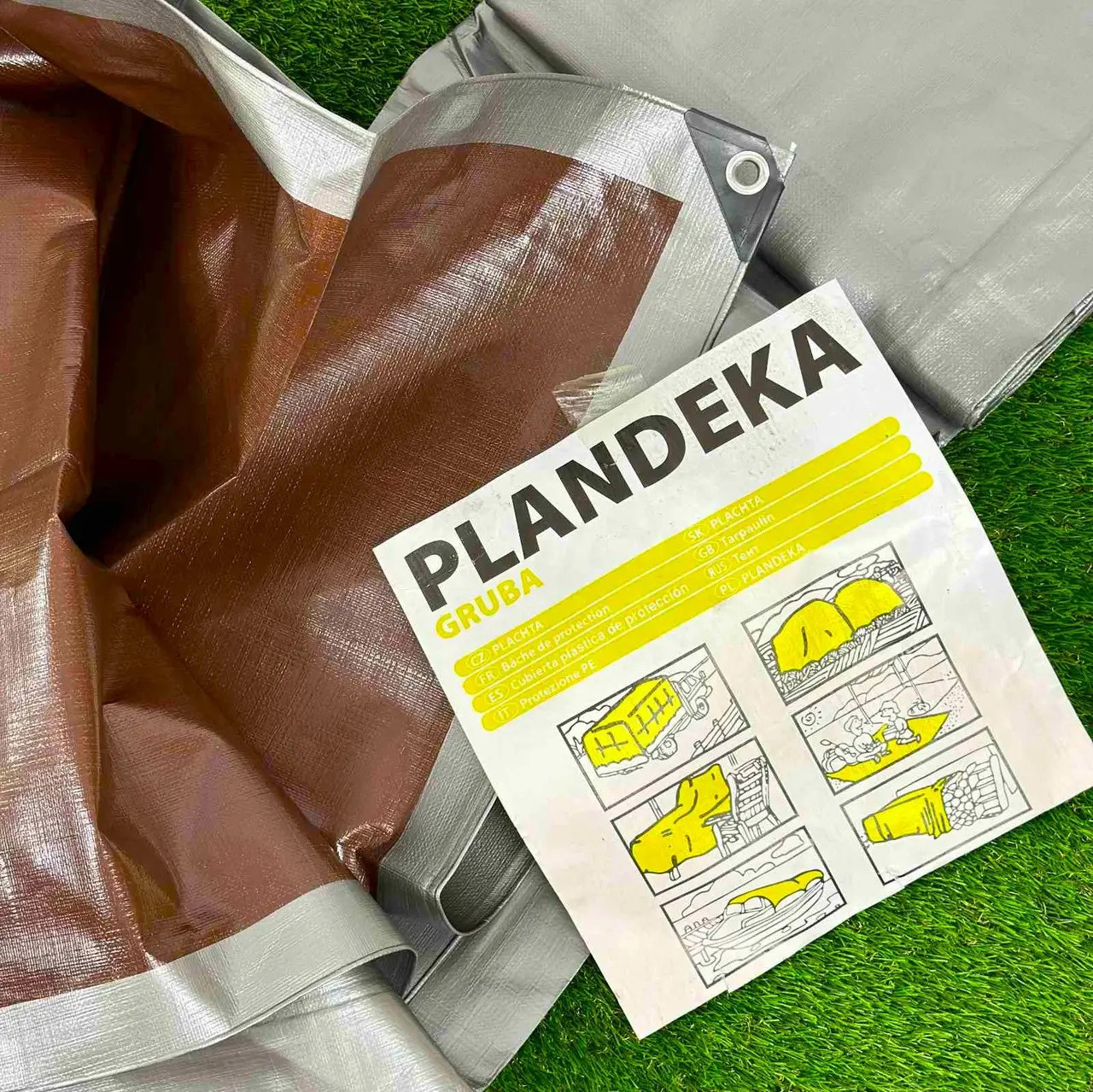 Тент 260г/м2  2х7м  сірий Plandeka Gruba тент для накриття