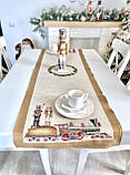 Доріжка раннер на стіл Новорічна 37x100 см., гобелен, фото 5