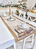 Доріжка раннер на стіл Новорічна 37x100 см., гобелен, фото 6