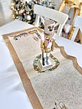 Доріжка раннер на стіл Новорічна 37x100 см., гобелен, фото 10