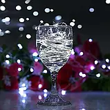 Гірлянда 30 Led 3 метра Battery box на мідному дроті (Крапля роси) W WHITE Xmas Працює від батарейок білий колір SV227, фото 7