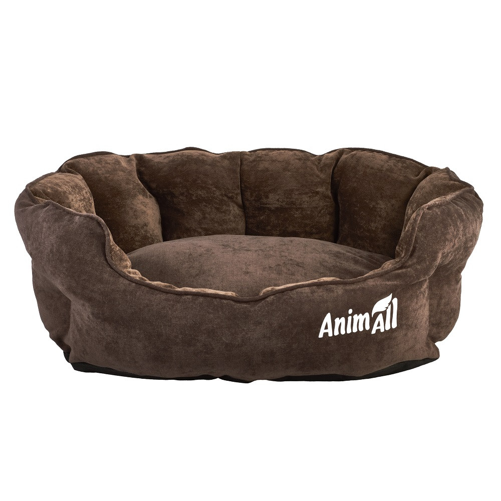 Лежак AnimAll Royal Velours М Chocolate для котів і собак, 53×47×21 см (*)
