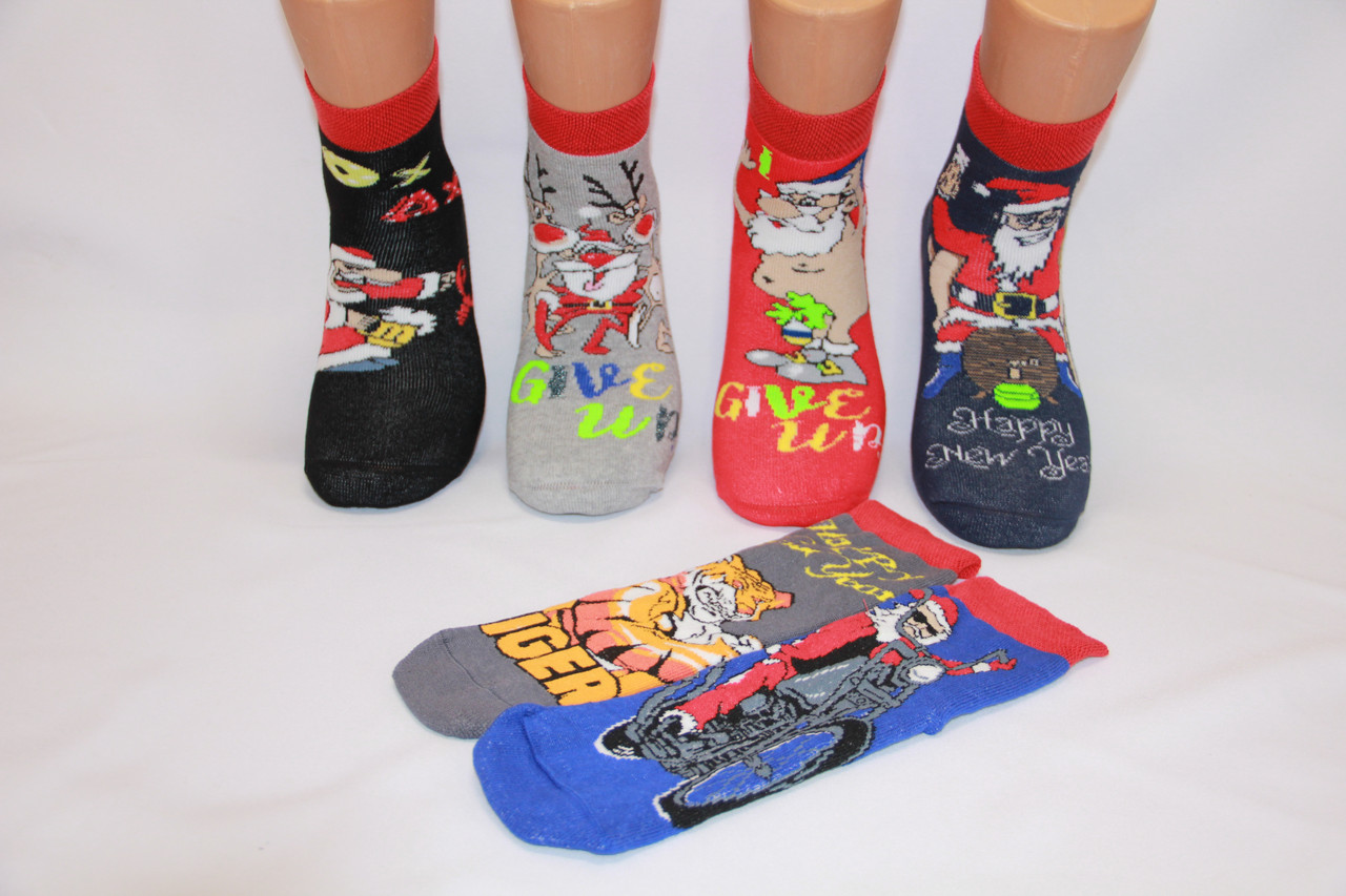 Чоловічі шкарпетки махрові новорічні MONTEBELLO 41-44 41-44 асорті, фото 1