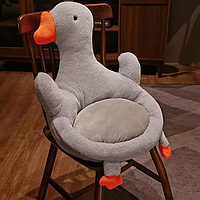 М'яка плюшева подушка у вигляді качки сірого кольору
