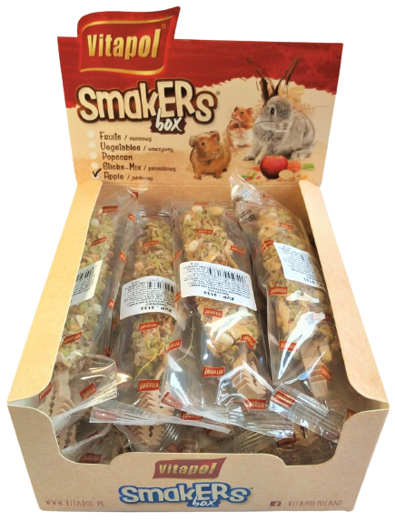 Колба Vitapol Smakers Box для гризунів, зі смаком яблука, упаковка 12 шт (*), фото 1