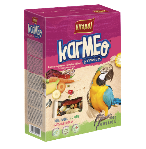 Повнораціонний корм Vitapol Karmeo Premium для великих папуг, 900 г (*)
