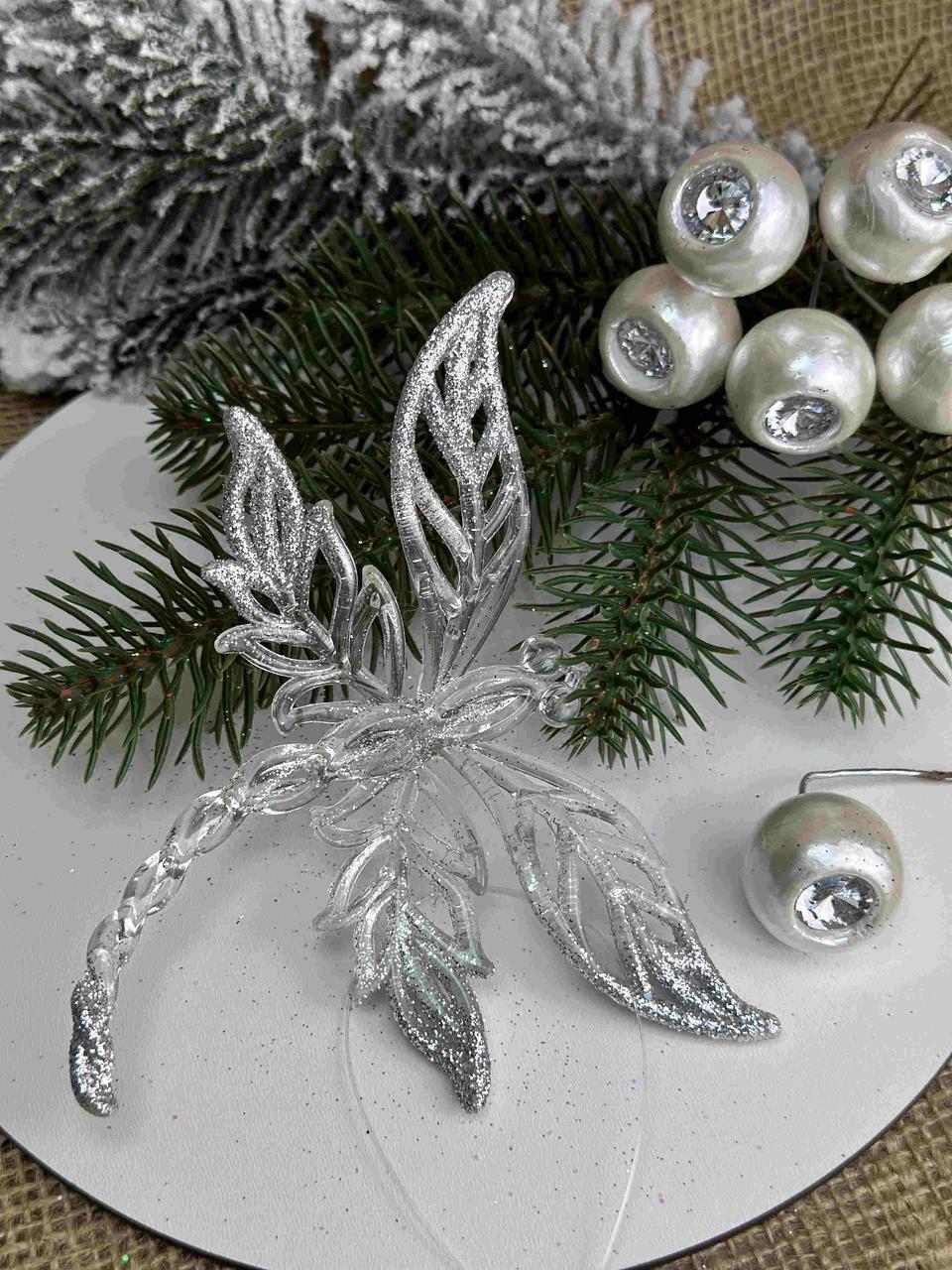 Підвіска стрекоза, крила в глітері, 9 х 12см, прозорий за 1 шт 10834, фото 1