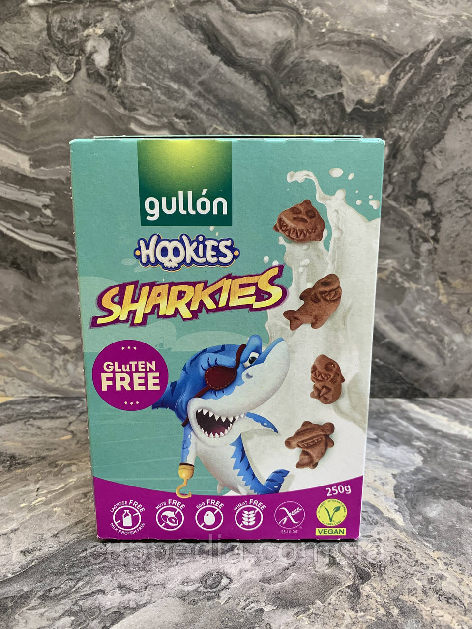 Дитяче печиво Gullon Hookies sharkies без глютену, без лактози, без яєць, без горіхів 250 гм