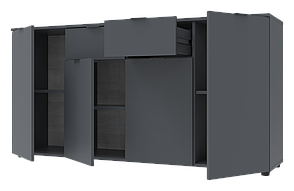 Комод Doros Рон 7 графіт 4 фасади 2 шухляди 160х38х81 (44900222), фото 3