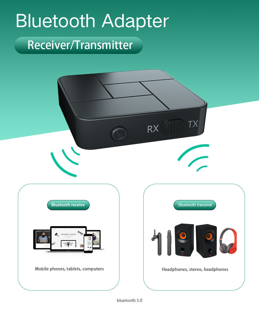 Bluetooth передавач приймач 2 в 1 стереоаудіоприймач конвертер бездротовий адаптер з RCA 3.5MM AUX, фото 1