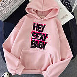 Модне жіноче худі з крутим принтом "hey sexy baby", фото 6