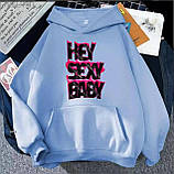 Модне жіноче худі з крутим принтом "hey sexy baby", фото 8