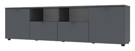 Тумба під телевізор (Комод) Doros Рон 4 графіт 2 фасади 2 шухляди 180х38х50 (44900221), фото 2