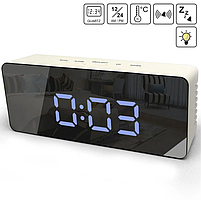 Годинник Настільний Електронний у спальню Будильник для дому Technoline WT475 White/Black Mirror (WT475), фото 3