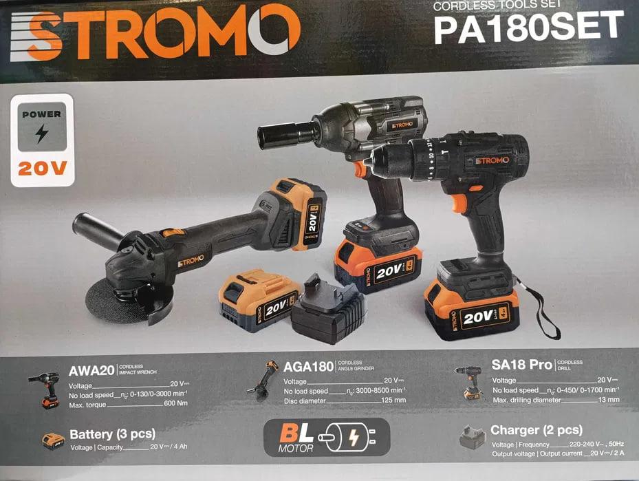 Набір акумуляторного інструменту 3 в 1 STROMO PA180SET, фото 1