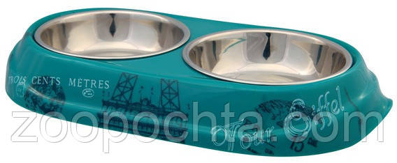 Trixie TX-25196 миска для кішок Paris (сталь +меламін) 2 × 0,45 л / O 14 см