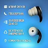 Беруші, беруші для сну, беруші для сну від хропіння Hechpro чорні (2940), фото 3