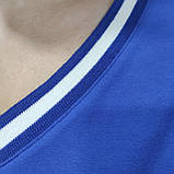 Толстовка жіноча з надписом трикотаж рукав 7/8 мис манжет 48 синя, фото 7