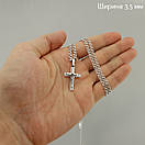 Срібна цепочка з хрестиком чоловіча. Освячений кулон хрестик і тонкий срібний ланцюжок. 55 см, фото 3