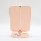 Настільне потрійне дзеркало з LED підсвічуванням та USB, XW 810, Рожевий / Косметичне дзеркало для макіяжу, фото 7