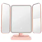 Настільне потрійне дзеркало з LED підсвічуванням та USB, XW 810, Рожевий / Косметичне дзеркало для макіяжу, фото 5