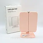 Настільне потрійне дзеркало з LED підсвічуванням та USB, XW 810, Рожевий / Косметичне дзеркало для макіяжу, фото 10