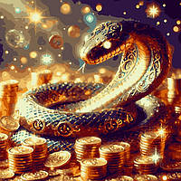 Картина Розмальовка Raskraski Картини по номерам Новорічна колекція "Сяйво золотої стражі" золота та срібна фарби (BK-RS0001) 40 х