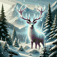 Живопис по номерам Raskraski Картини по номерам Новорічна колекція "Чарівник снігових вершин" золота та срібна фарби (BK-RS0003)