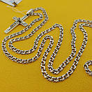 Срібна цепочка з хрестиком чоловіча. Освячений кулон хрестик і тонкий срібний ланцюжок. 55 см, фото 8