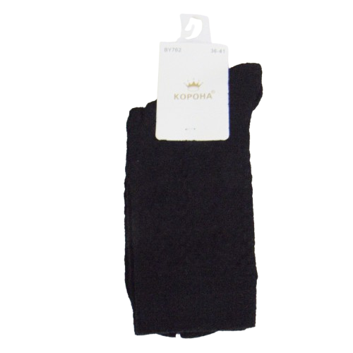 Шкарпетки махрові шерсть Корона 36-41 чорні 762, фото 1