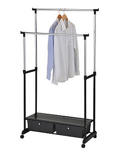 Стійка для одягу пересувна металева з ящиками CH-4793 (88x42,5x105-159,5см)