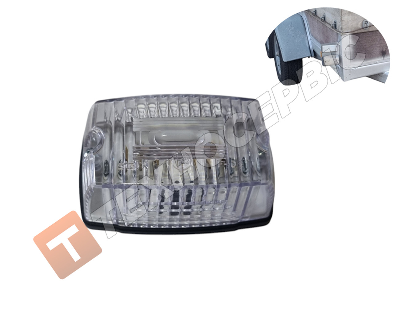 Ліхтар габаритний передній білий (12-24v) без лампи