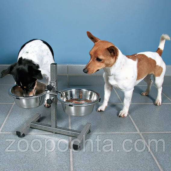 Trixie TX-24920 стояк з 2 мисками 2 × 0,75 l/ø 15 cm, висота 27 см (метал) для собак Триксі.