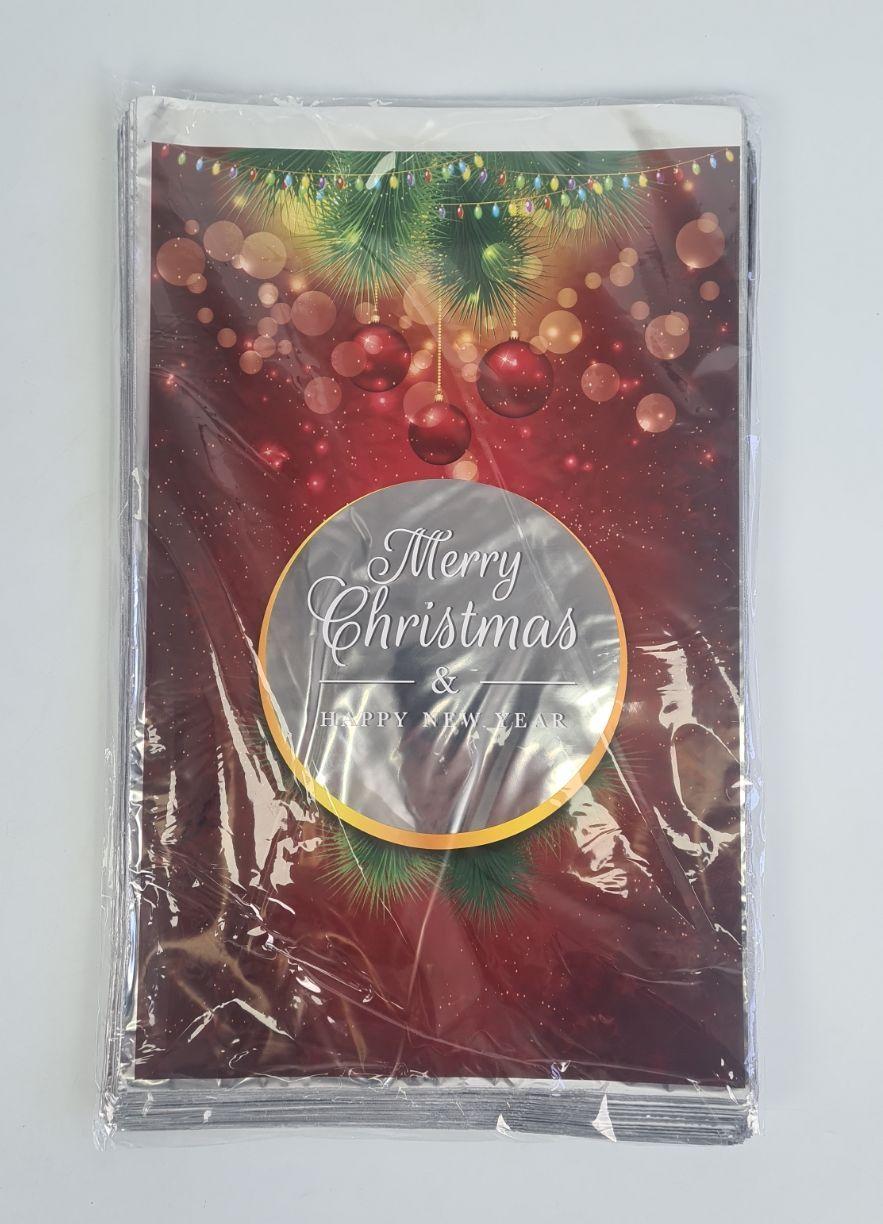 Упаковка новогодняя для конфет и подарков (25*40) №47  Счастливого рождества/С Новым Годом (100 шт), фото 1