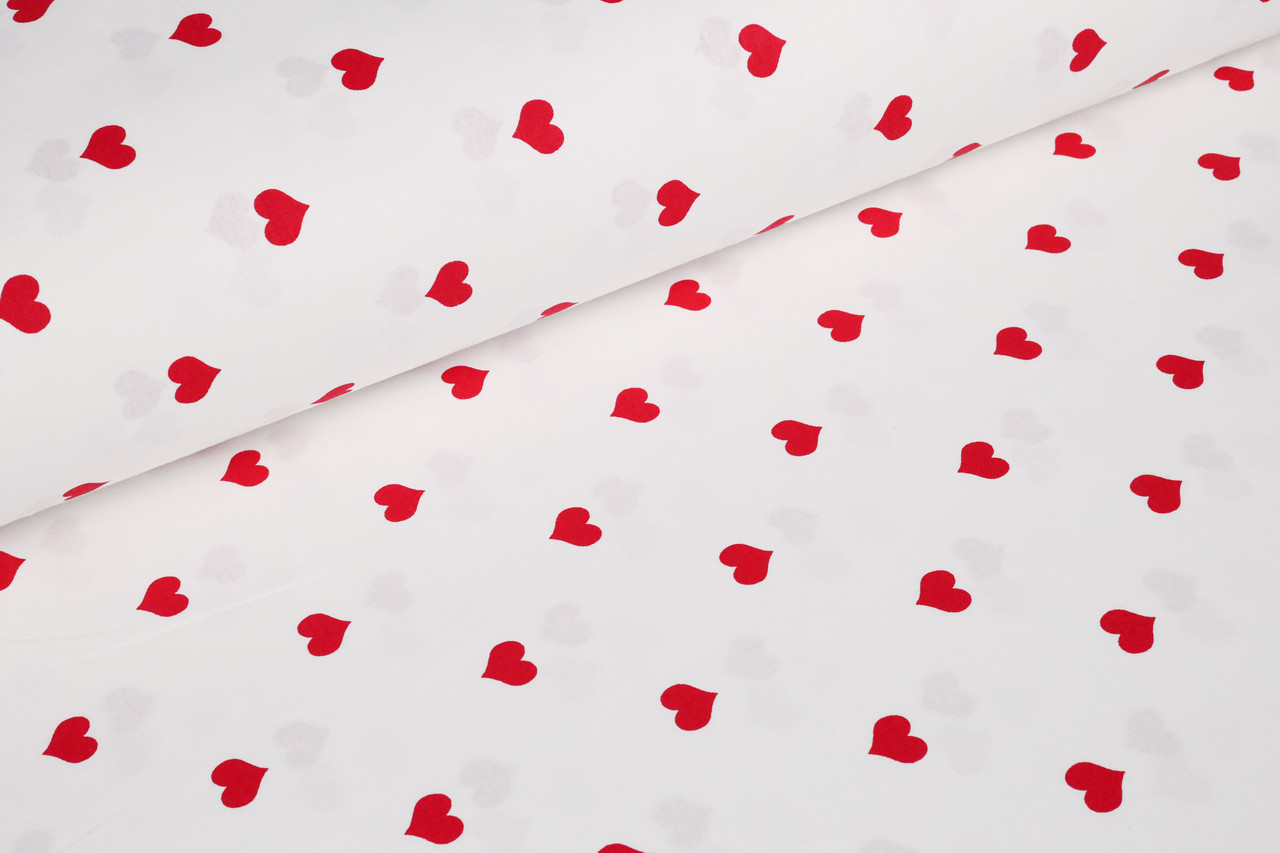 Відірз ранфорсу Сердечка червоні дрібні 81х240 см